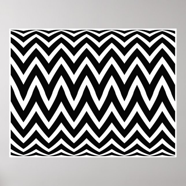 Op Art Vertical Zig Zag Two Poster (Front)