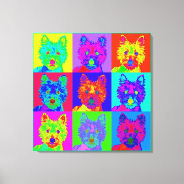 Op Art - West Highland Terrier Canvas Print (Front)