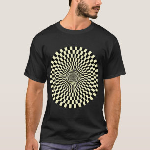 Op Art Wheel - Cream and Black T-Shirt