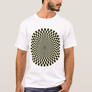 Op Art Wheel - Cream and Black T-Shirt