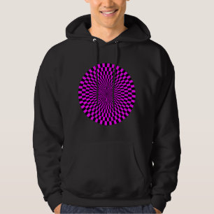 Op Art Wheel - Magenta and Black Hoodie