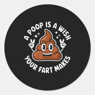 Op Emoticon A Op Is A Wish Your Fart Makes Gag Bir Classic Round Sticker