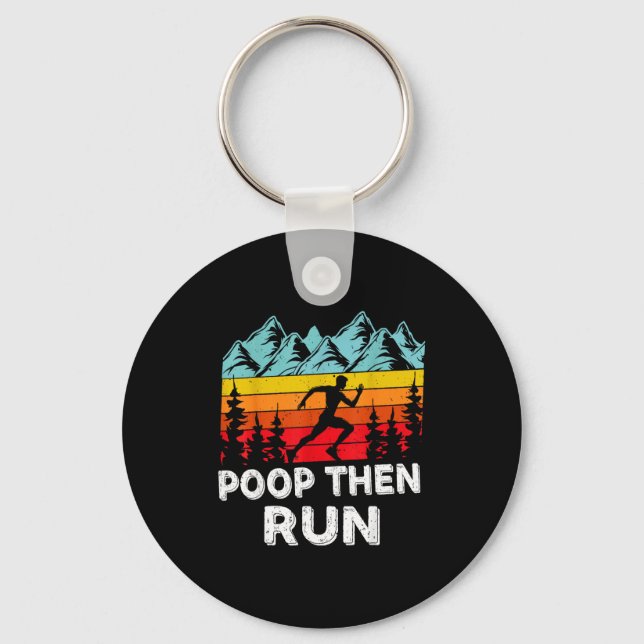 Op Then Run Funny Running Quotes For Marathon Runn Key Ring (Front)