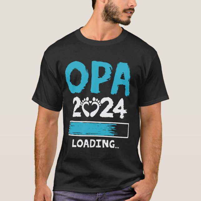 Opa 2024 Loading New Grandfather Grandpa to be T-Shirt (Front)