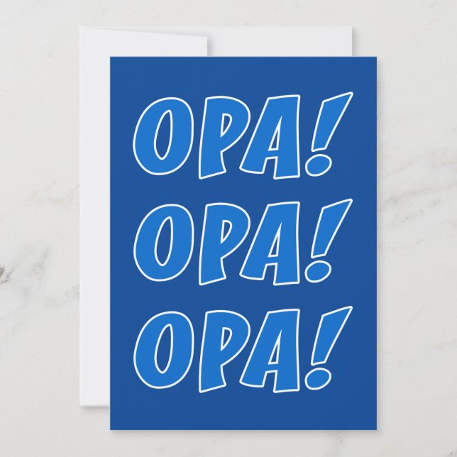 Opa Celebration Greek Party General Invitation (Front)