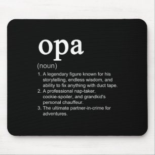 Opa Definition Funny Cool Noun Mouse Mat