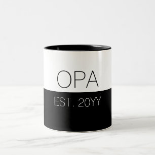 Opa Established Grandpa est Grandpa to be Gift Two-Tone Coffee Mug