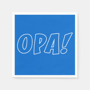 Opa Greek Celebration Blue Napkins