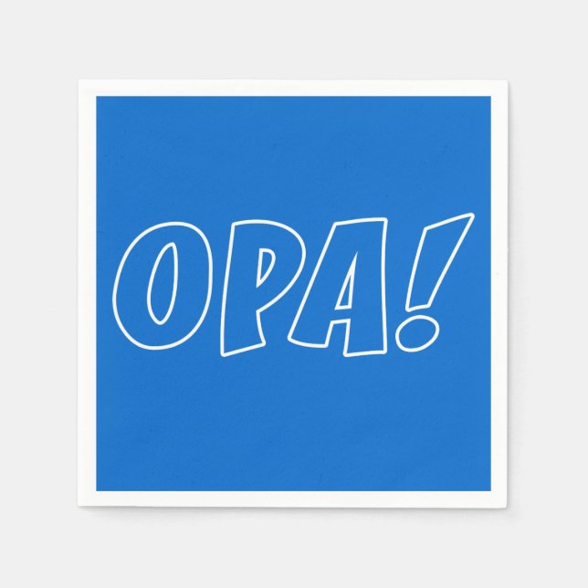 Opa Greek Celebration Blue Napkins (Front)