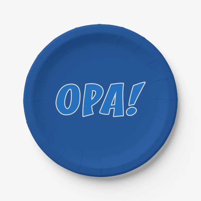 Opa Greek Celebration (Dark Blue) Paper Plate (Front)
