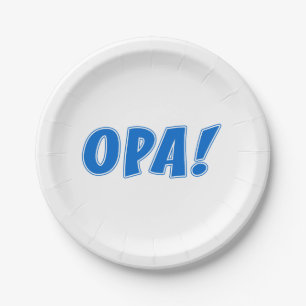 Opa Greek Celebration Paper Plate