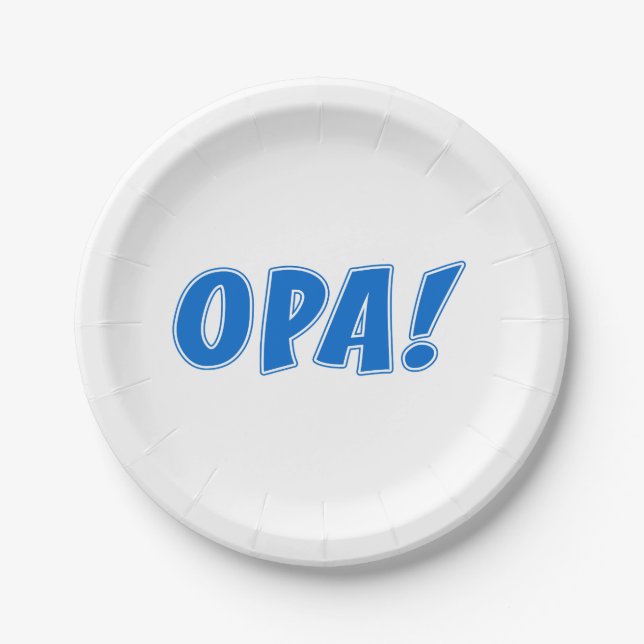Opa Greek Celebration Paper Plate (Front)