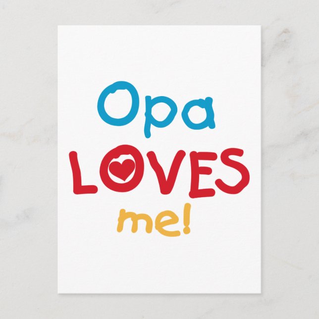Opa Loves Me T-shirts and Gifts Postcard (Front)