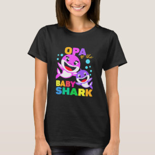 Opa Of The Baby Birthday Shark Opa Shark Christmas T-Shirt