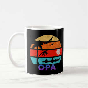 Opa Retro Sunset Ocean Grandfather Coffee Mug