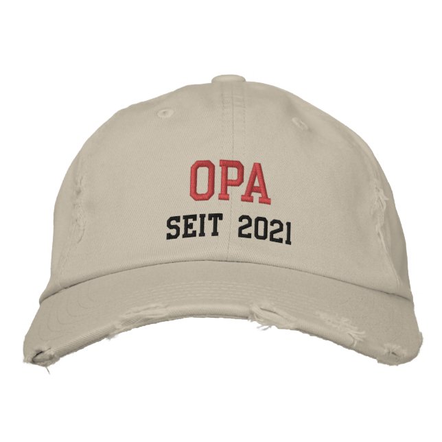 Opa   seit - German  grandpa Embroidered Hat (Front)