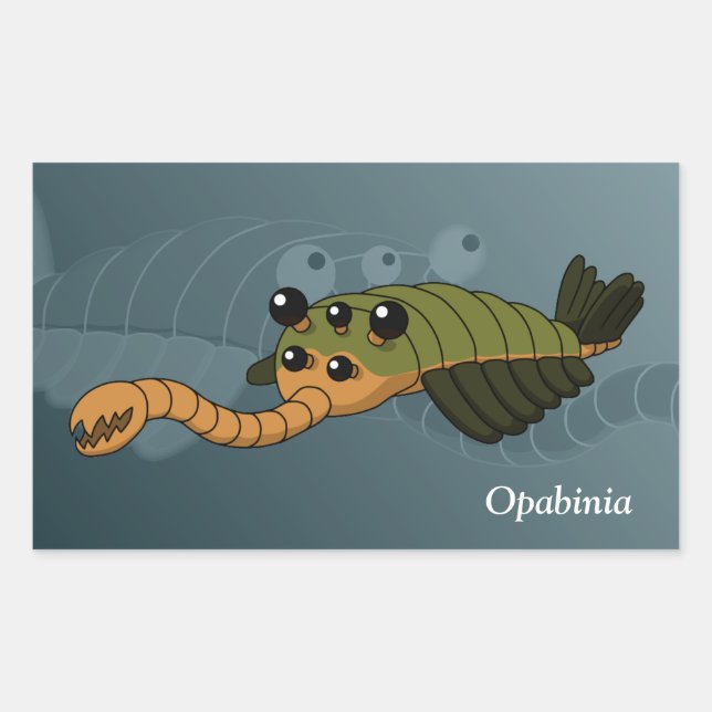Opabinia- Prehistoric Animal Rectangular Sticker (Front)