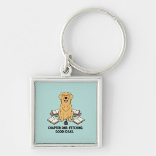 Opal Academic Dog Lover Golden Retriever Writer Key Ring