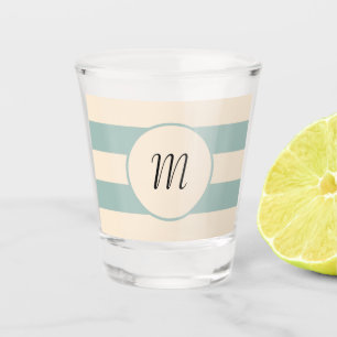 Opal and Antique White Stripes  Shot Glass