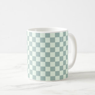 Opal and Honeydew Checkerboard Coffee Mug