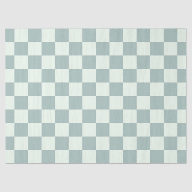 Opal and Honeydew Chequerboard Tissue Paper (Front)