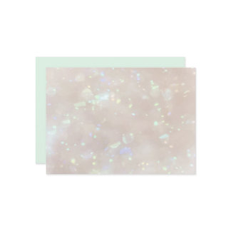 Opal and mint green printed thank you card