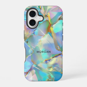 Opal Background & Black Name  iPhone 16 Case