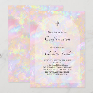 opal background Confirmation Invitation
