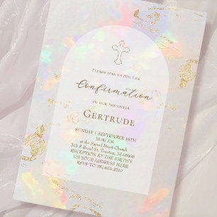 opal background Confirmation Invitation