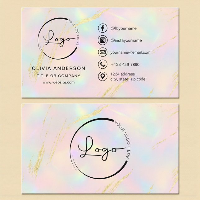 Opal Business Logo Social Media Business Card (Creator Uploaded)
