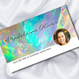 Opal Colour Blue Photo Business Card