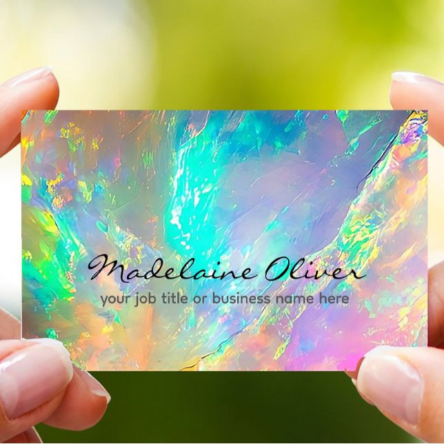 Opal Coloured QR Code Modern  Business Card (Creator Uploaded)