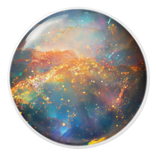 Opal Colourful Gem Pattern Ceramic Knob