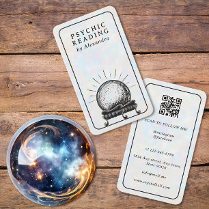 Opal Crystal Ball Psychic Medium QR code Business Card