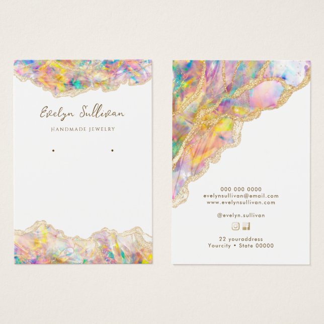Opal design jewellery display card (Front & Back)