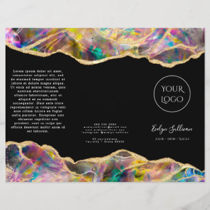 Opal design on black brochure