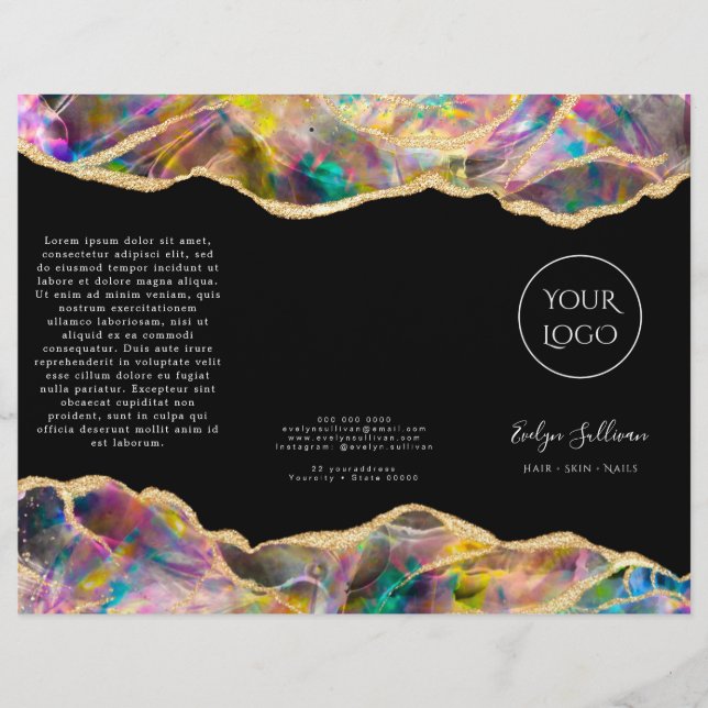 Opal design on black brochure (Front)