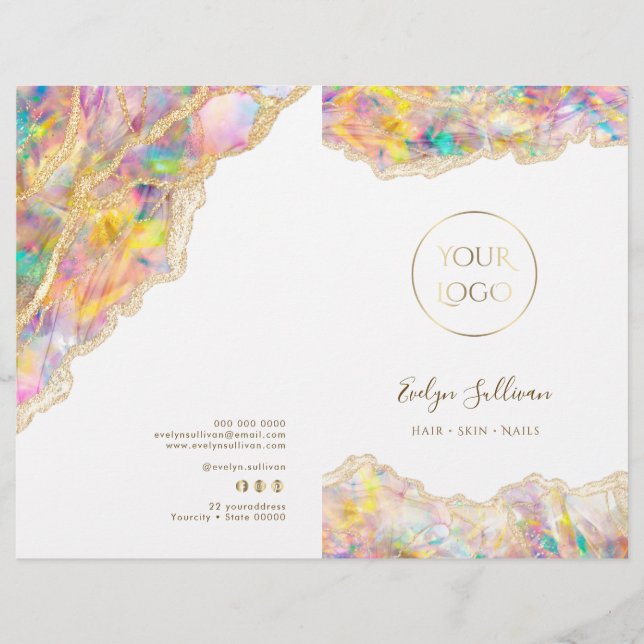 Opal design service menu brochure (Front)