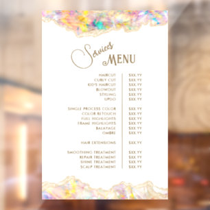 Opal Design Services Menu Window Cling