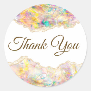 Opal Design Thank you Classic Round Sticker