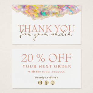 Opal design thank you discount card