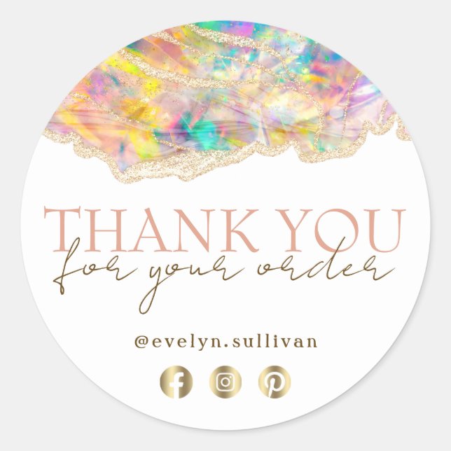 Opal design thank you sticker (Front)