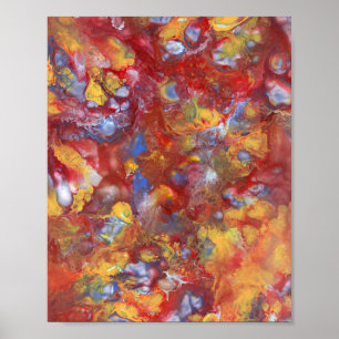Opal Dream Abstract Acrylic Painting Photo Poster