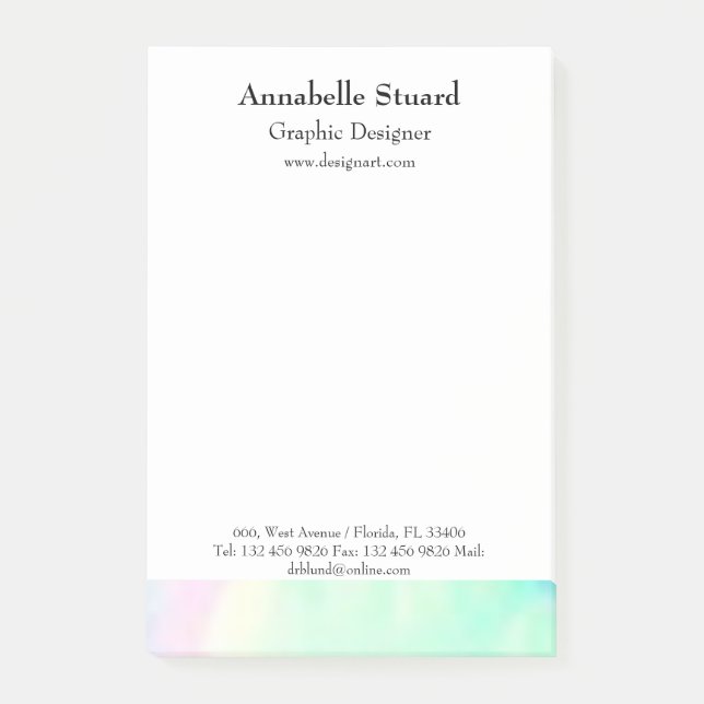 Opal elegant modern unique supplies post-it notes (Front)