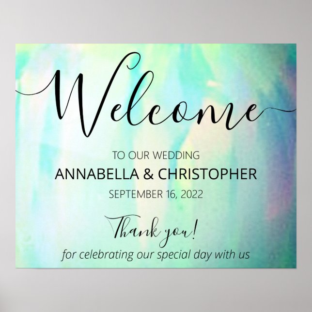 Opal Elegant Modern Welcome Sign  (Front)