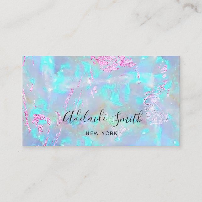 opal faux foil purple business card (Front)