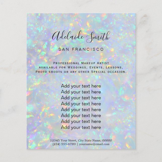 opal FAUX iridescent texture Flyer (Front)