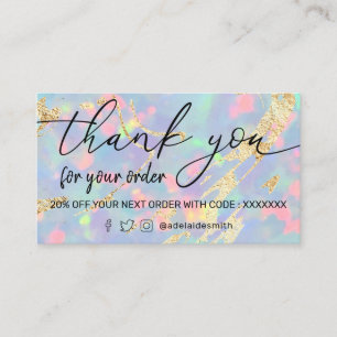 opal gem background thank you business card