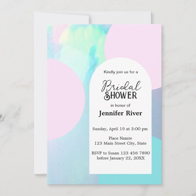 Opal Gemstone Beach Bridal Shower Invitation (Front)