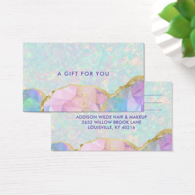 Opal Gemstone Pastel Business Gift Card (Desk)